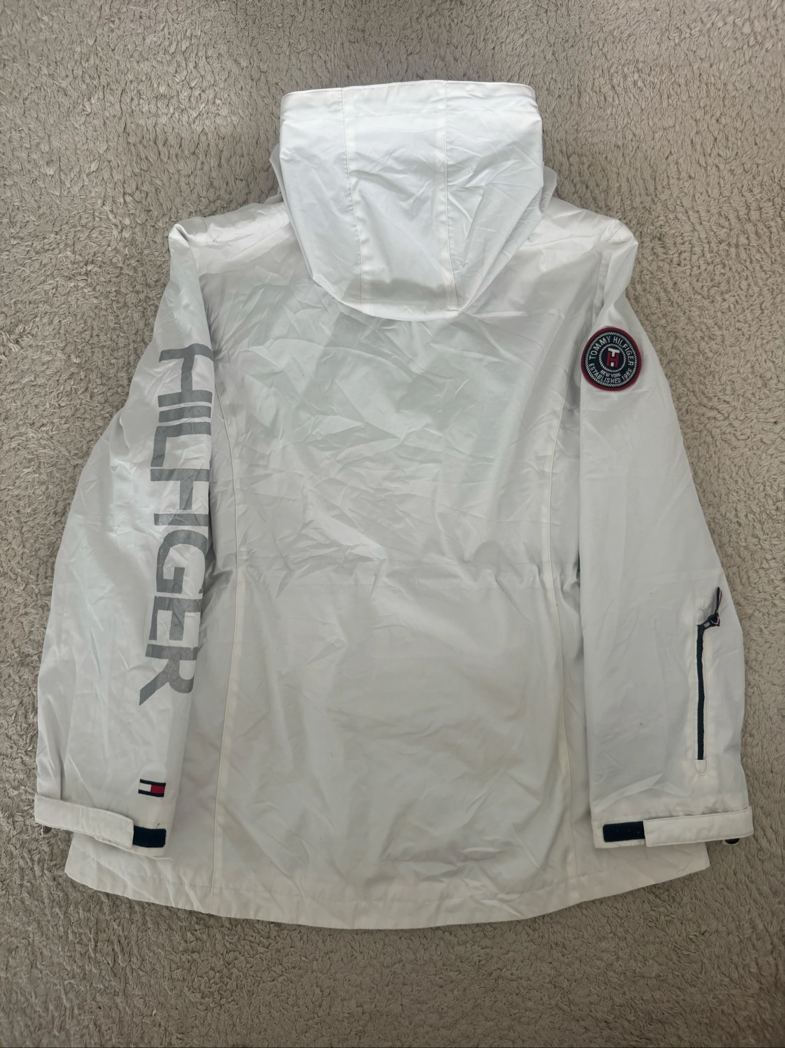 Tommy Hilfiger Vintage Y2K Dames Capuchon Windjack Zeiljas Wit XL – photo 9